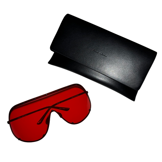 Rick Owens Mask Shield sunglasses BLACK-RED