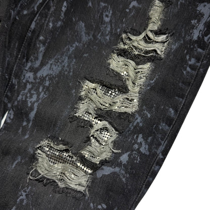 Balmain AW09 chainmail distressed denim