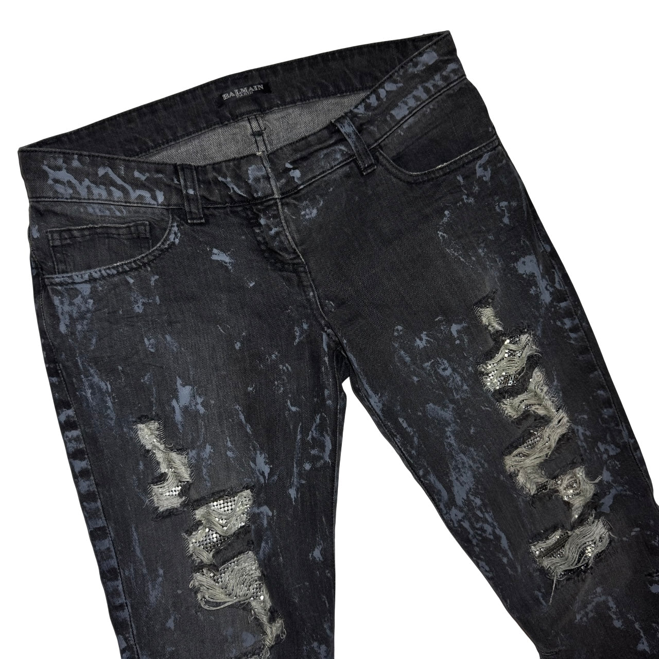 Balmain AW09 chainmail distressed denim